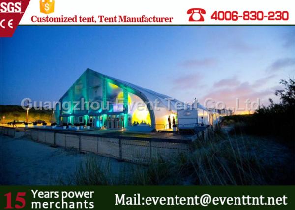 Big Size Outside Storage Tent White , Wedding Venues Marquee curved tent UV Resistant