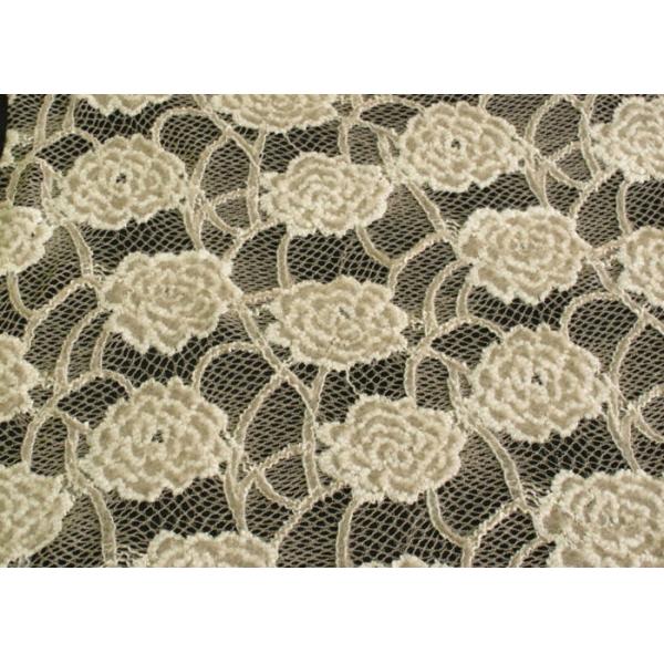 Eco-Friendly Brushed Lace Fabric Yellow , Garment Trimming Anti-Static Material CY-LQ0039