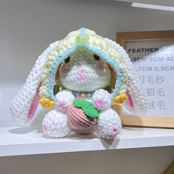 Яблочный кролик DIY Crochet Kit Круглый бархатный чениль Ручной ткань