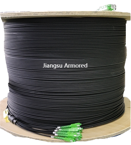 12 Core Armored Fiber Optical Cable 5.0mm SM LSZH Double Jacket FTTH