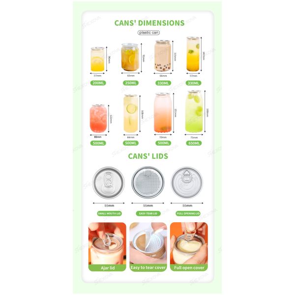 Disposable Empty Pet Beverage Cans Plastic For 330ml 500ml Beverage Juice Bottle