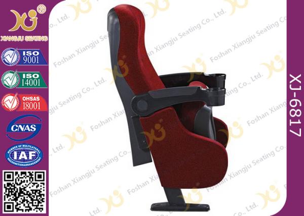 Powder Coating Metal Structure Commercial Theater Seats With Popcorn Holder