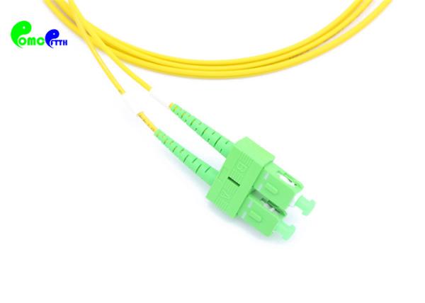9 / 125μm Duplex 2.0mm E2000 APC - SC APC Fiber Optic Patch Cord OS2 G652D 3 Meters LSZH