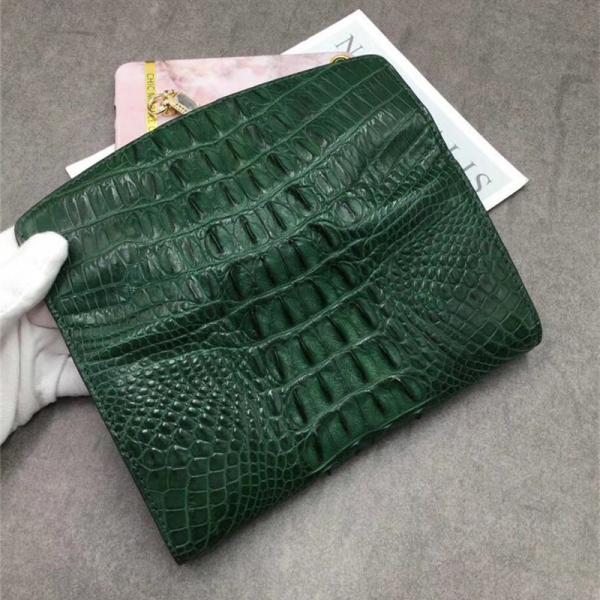 Exotic Real Crocodile Skin Women Large Trifold Wallet Genuine Alligator Leather Female Card Holders Lady Phone Clutch
