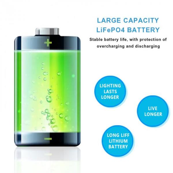 120 Вт светодиодный светодиодный светодиод в одном солнечном освещении 6500 К лампа Smd 2835 20Ah LiFePO4 батарея