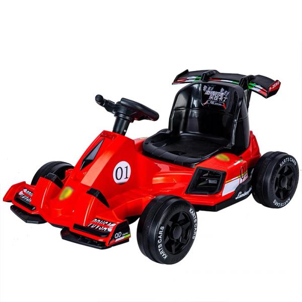 Electric Go Kart Ride On Toy Car for Kids Early Education Lighting and 6V/12V Battery