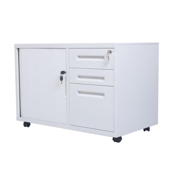 3 Drawer 34kgs 500mm Depth Tambour Storage Cabinet