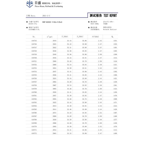 Пьезоэлектрическая керамическая плита PZT8 для ультразвукового датчика 50*20*5