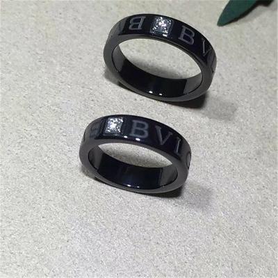 Luxury jewe factory   series black ceramic diamond ring
