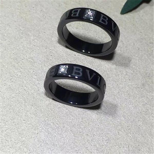 Luxury jewe factory   series black ceramic diamond ring
