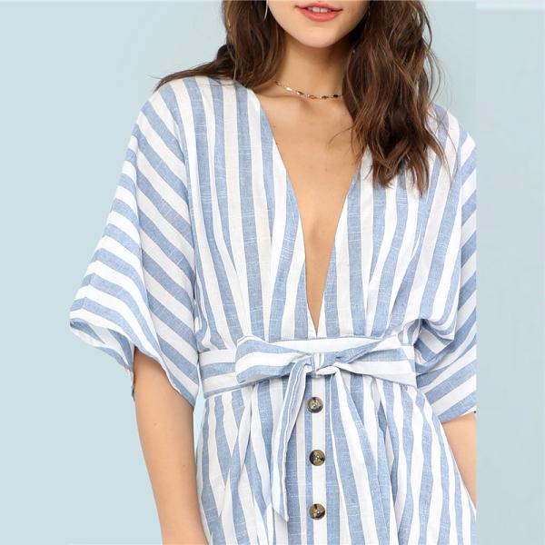 Женщины сладкий в - шея связанное открытое назад Стрипед платье с Тассел