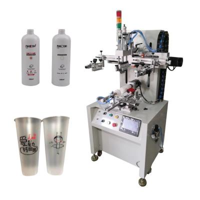5-7bar Round Bottle Screen Printing Machine PLC Touch Screen semi automatic
