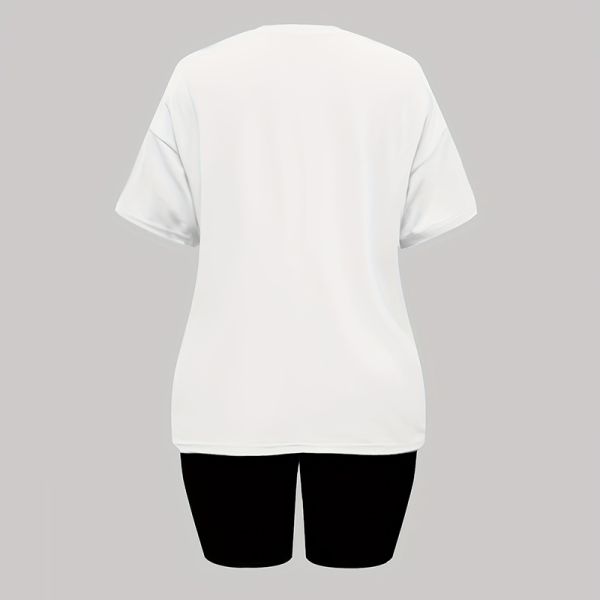 Pullover Closure Women Two Piece Outfits Yellow White Matching Set Outfits