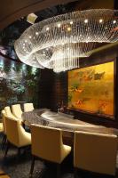 8 Seats Circle Shape Upper or Down Fume Exhaustion Teppanyaki Grill Table Electric Tube Heating
