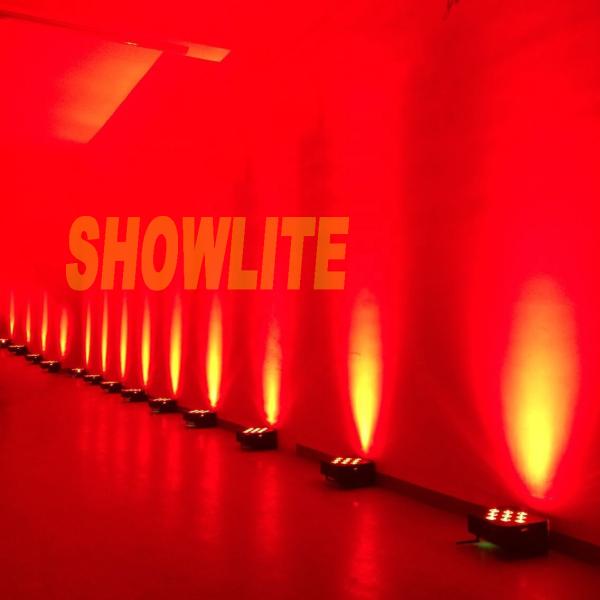 Оборудование dj uplights этапа равенства 9*18W RGBWA+UV 6in1 СИД плоское привело беспроводной свет в действие этапа СИД