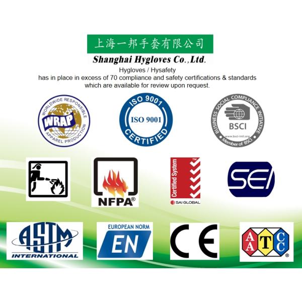 прочный удар Hysafety - устойчивая АТТЕСТАЦИЯ перчаток AATCC 6 работы