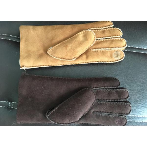 Guantes alineados zalea de cuero negra respirable doble de las señoras para el uso del teléfono celular