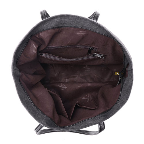 Canvas summer vegan handbag beach bags in grey color