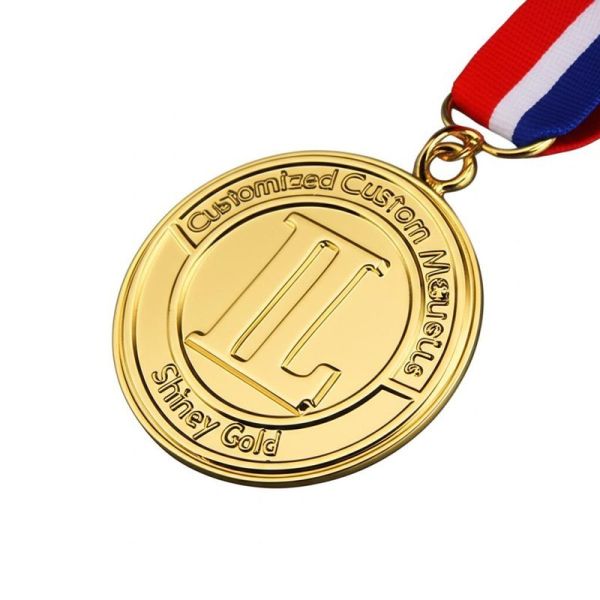 Custom Medals and Custom Award Medals with Shiny Gold Plating, 2mm Thickness, and 7-10 Business Days Production