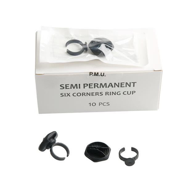 Micro Blade Pigment Cup Permanent Makeup Disposable Silicone Black Ring Cup