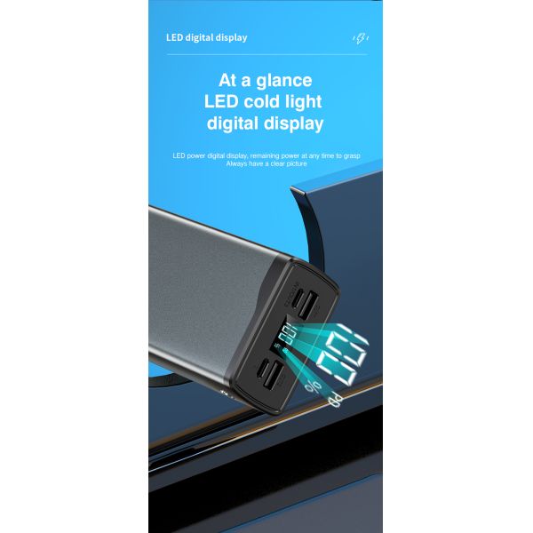 Fast Charging Phone Power Bank 30000mah 65w With Led Display