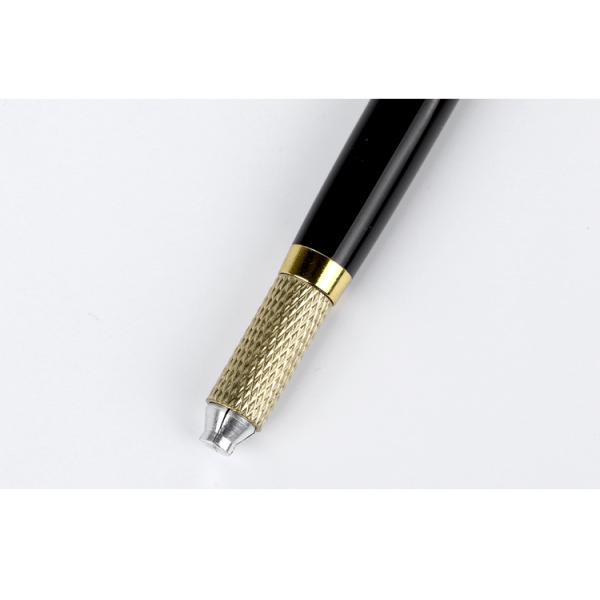 Black Multifunctional Microblading Eyebrow Tattoo Pen Double Heads 30G OEM