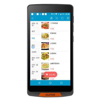 Dispositivo pedindo do alimento do restaurante de WIFI Android PDA Smartphone Sunmi M2