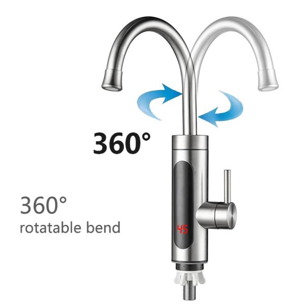 3300W Power EU Plug Electric Warm Water Tap For Kitchen 304 Stainless Steel