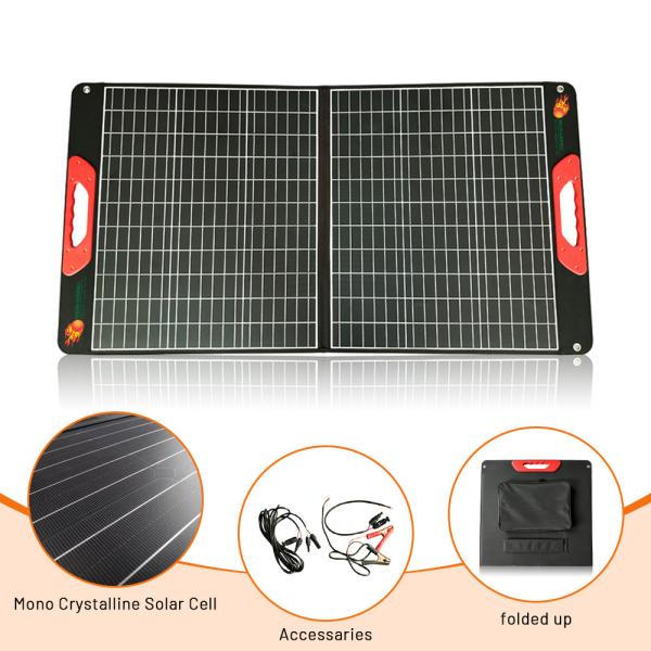 20V Compact Portable Folding Solar Panel with USB Port for Outdoor Camping