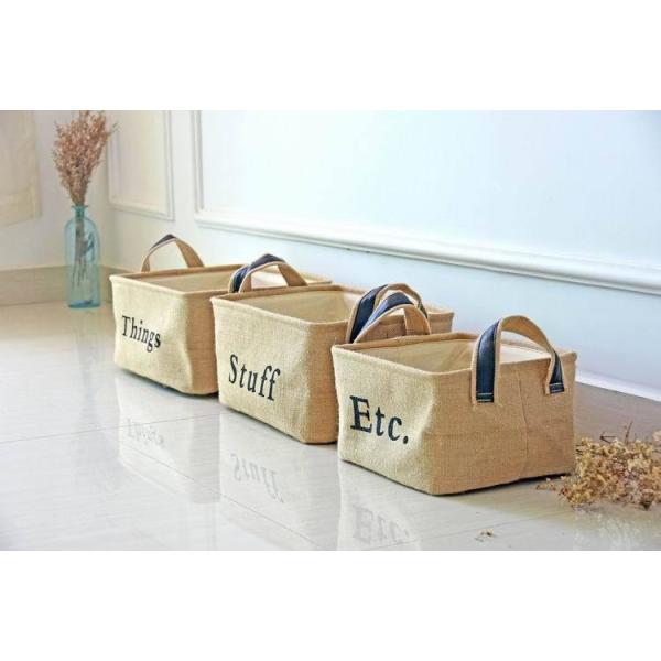 Waterproof Jute Collapsible Foldable Laundry Basket washing basket