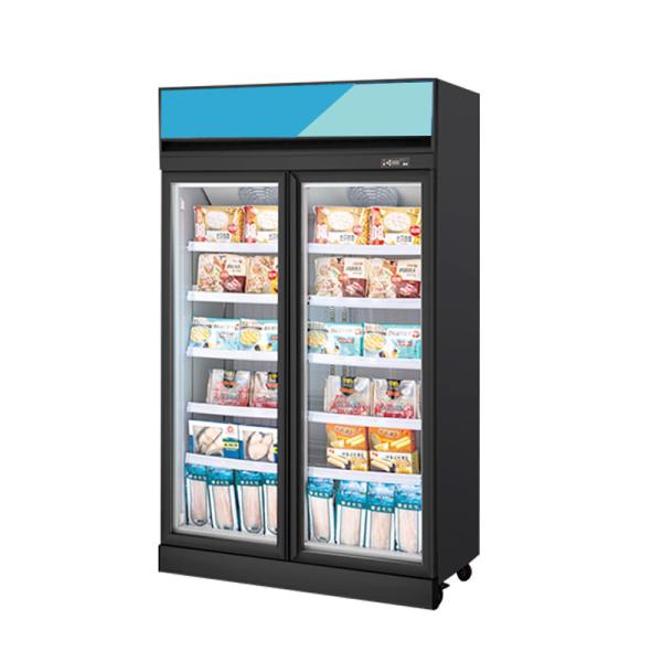 Commercial 1000L Upright Refrigerated Beverage Showcase Glass Door Chiller