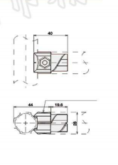 Внутренний соединительный алюминиевый соединитель диаметром 28 мм пескоструйное серебро AL-1-S ((1.7)