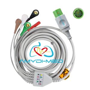 Hospital SPACELABS ECG Cable With Leadwire Round 17P 5 Lead Snap OEM