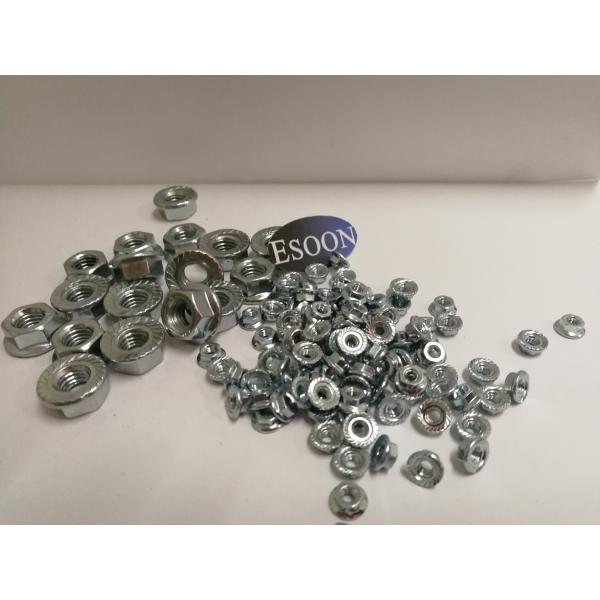 M6*1.0 Coarse Thread DIN6923/ISO4161 Class 8 Hex Flange Nut Zinc Plated Serrated Mode