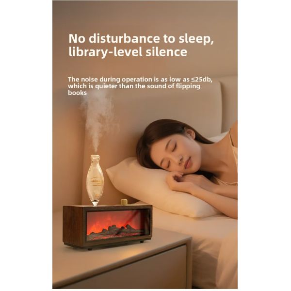 Christmas Wood Flame Aroma Diffuser with 0.5L Capacity USB Powered