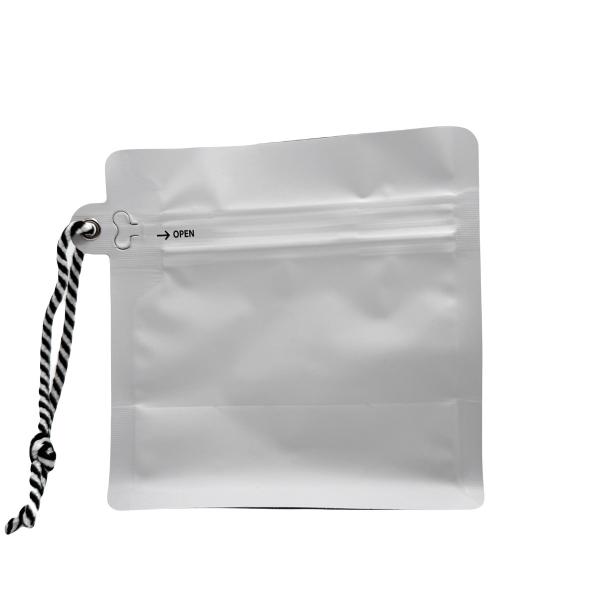 250g 0.5lb 8oz Matte White Foil Flat Bottom Coffee Pouch With Valve Side Zipper And String