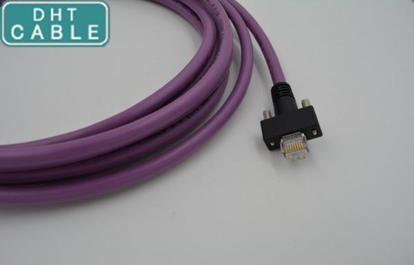 Robust Bending Gigabit Ethernet Cable With Screw Ears , 5M Long Ethernet Cable For GEV Camera
