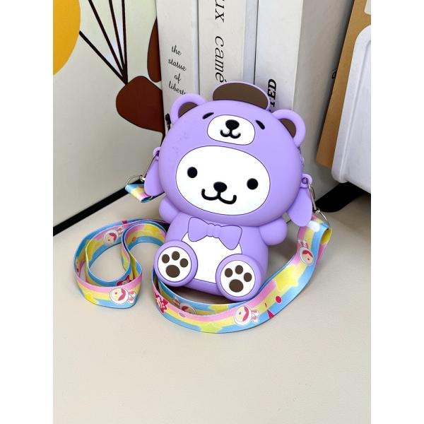 Kawaii Crossbody Bag Cute Shoulder Bag Cartoon Animal Silicone Bag Anime Purse Wallet Girls Kids Birthday Christmas Gift