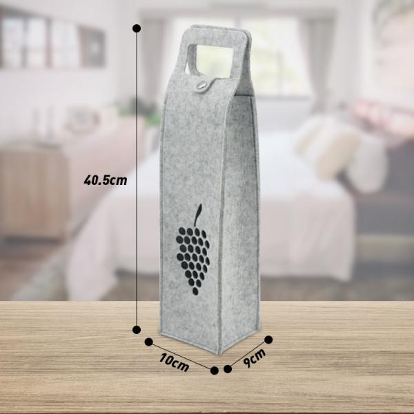 Custom Pattern Felt Wine Tote Bag Non Woven 750ml Wine Bottle Bag For Christmas Festival