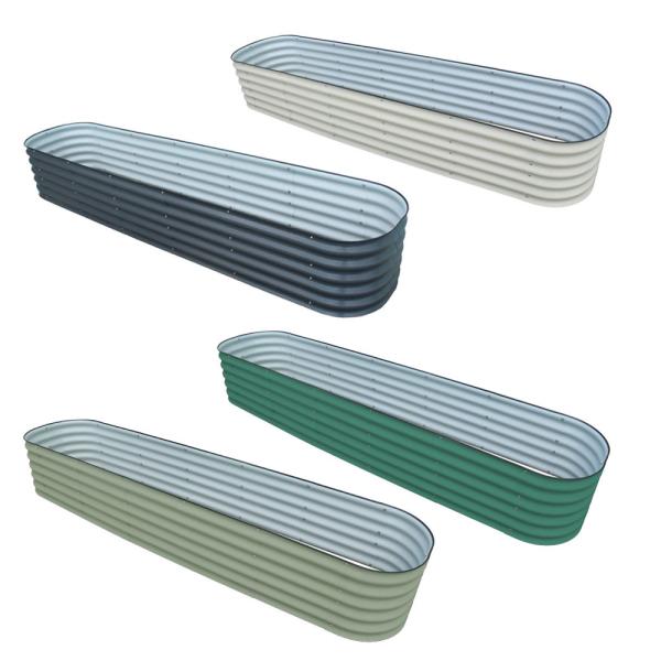 OEM Large Galvanized Sheet Metal Garden Bed With Safety Edging And Gloves 9.4*2*1.4 Ft