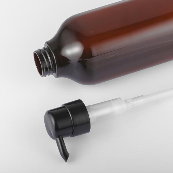 Frosted Amber Body Lotion Bottle With Pump Multiapplication 1000ML