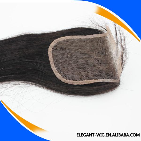Hot Sale 4x4 Size 1b Color Silky Straight Top Lace Closure With Baby Hair In Stock