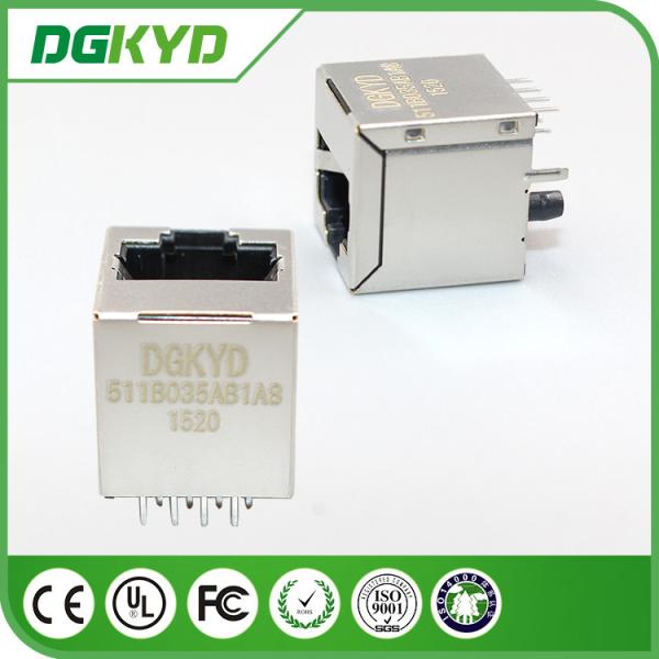 Shieded 180 Degree Tab Up RJ45 PCB connector vertical 16.7mm Length