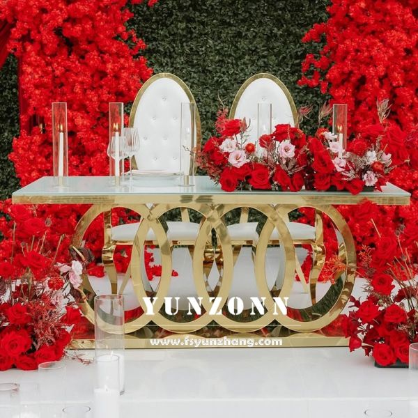 Modern Stainless Steel Dining Table Living Room Hotel Furniture Wedding Events Outdoor Parties Hotels Halls-Factory Direct Sale