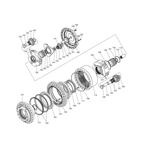 DX500 DX520 DX530 Final drive 170401-00009 170401-00120 MZEB241E DX500 Travel reduction gearbox