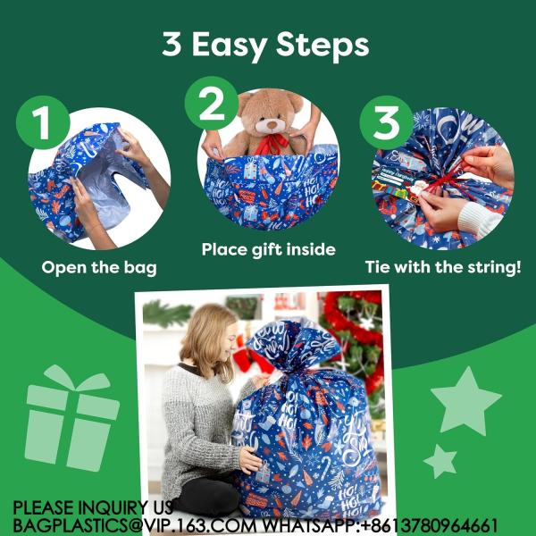 Large Christmas Gift Bags Xmas Presents 36”X44”Jumbo Extra Large Christmas Gift Bags Wrapping - Giant Gift