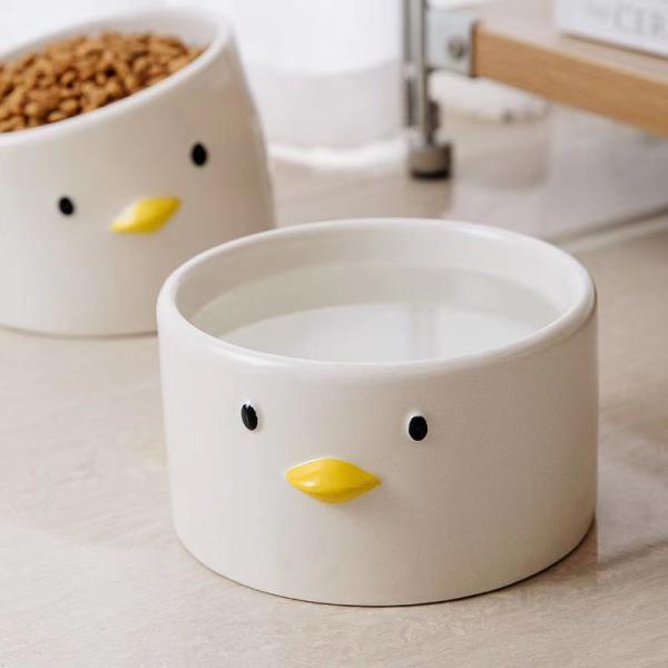 Personalized Ceramic Pet Bowl Chicken Shape For Cat Dog Food Water OEM