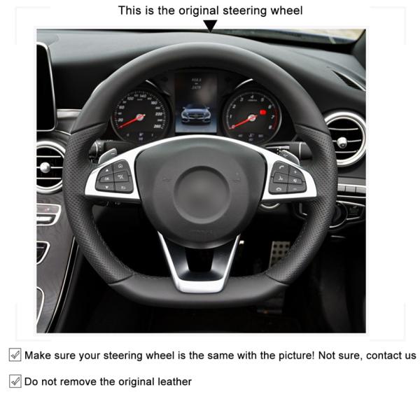 Hand Sewing Steering Wheel Cover for Mercedes C E S SL GLC GLE CLA CLS Class AMG C43