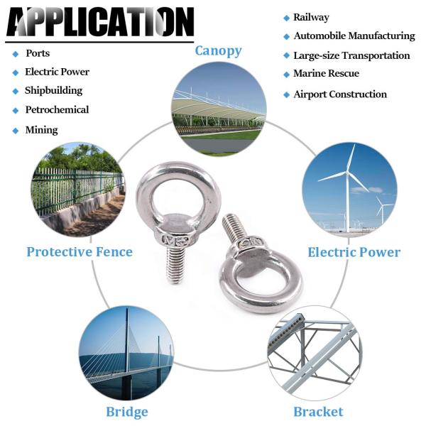 M6-M30 Глазный болт для M2 M6 M8 M10 M16 DIN580 Подъемные якорные глазные болты из нержавеющей стали