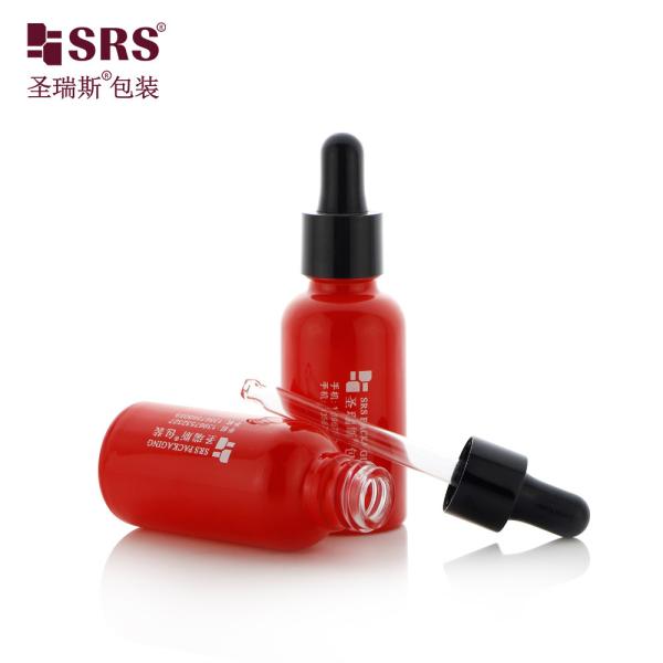 D001 5ml 10ml 15ml 20ml 30ml 50ml 100ml 18/415 Glass Bottle With Glossy Plastic Shoulder Dropper For Essential Oil